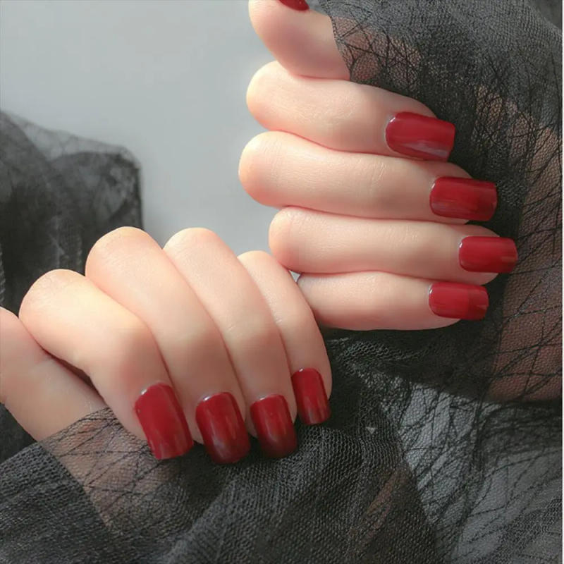 Description Picture 2 of item24pcs/Box Detachable Square Head False Nails Press On Nails Wearable Fake Nails Full Cover Nail Tips 20Colors