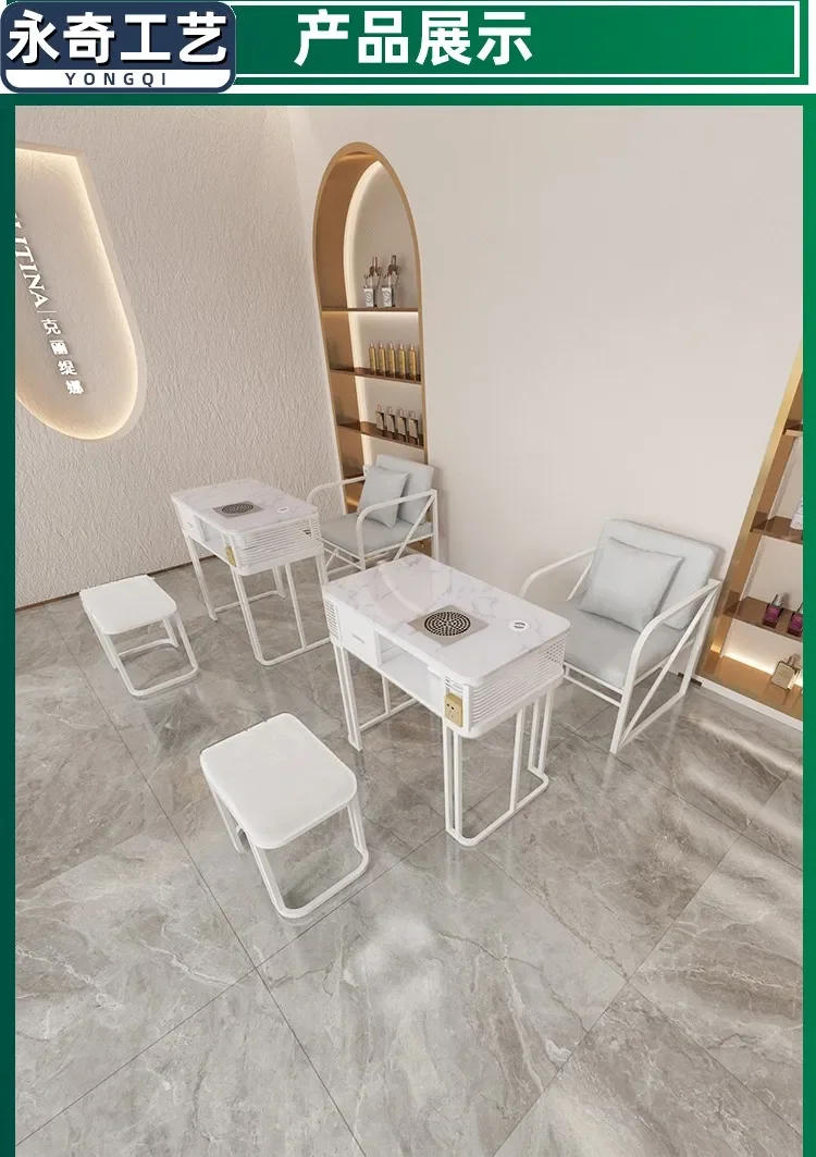 Description Picture 5 of itemNordic Modern Nail Table Dressing Storage Professional Manicure Table Marble Tabletop Mesa Manicura Salon Furniture KM40NT