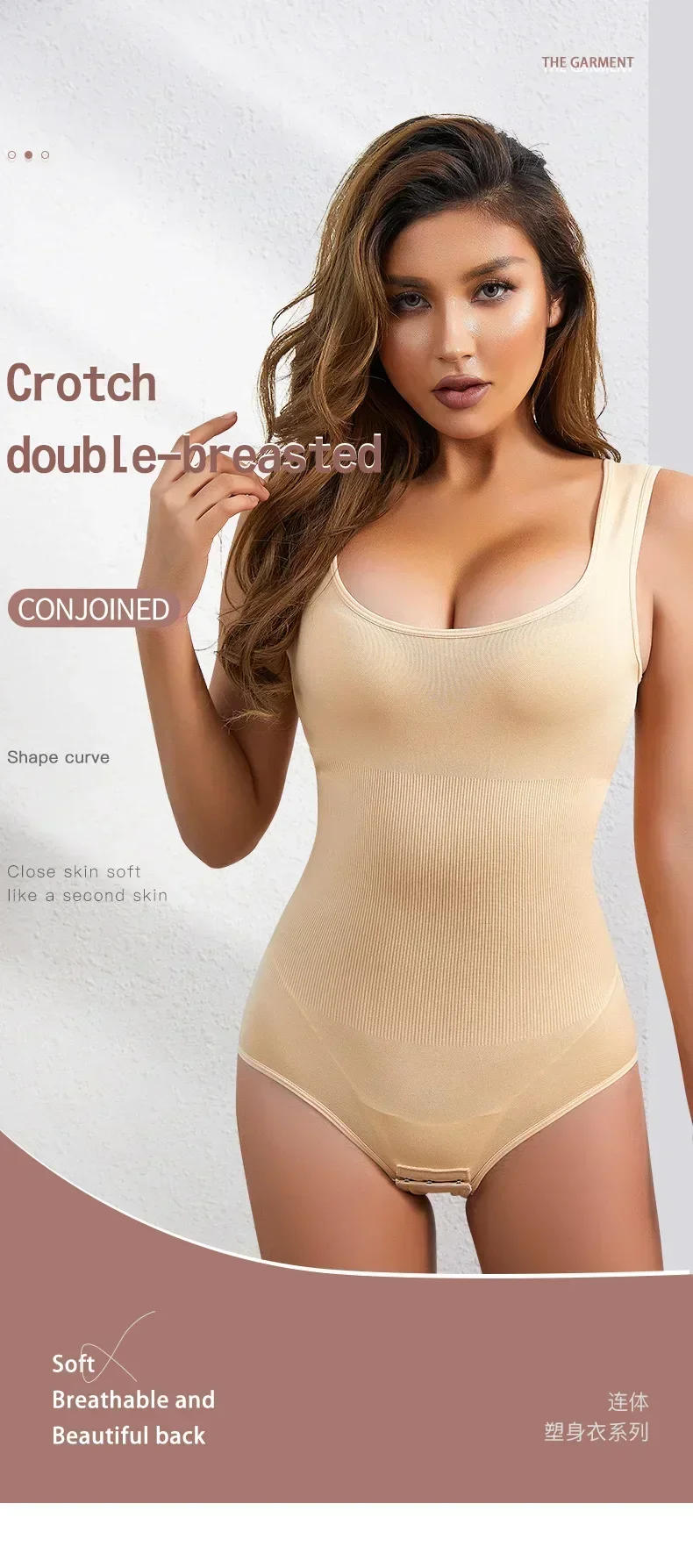 Description Picture 3 of item2 PCS Slimming Bodysuit Women One-Piece Shapewear Corset Reducing Body Shaper Modeling Underwear Tummy Control Panties Briefs