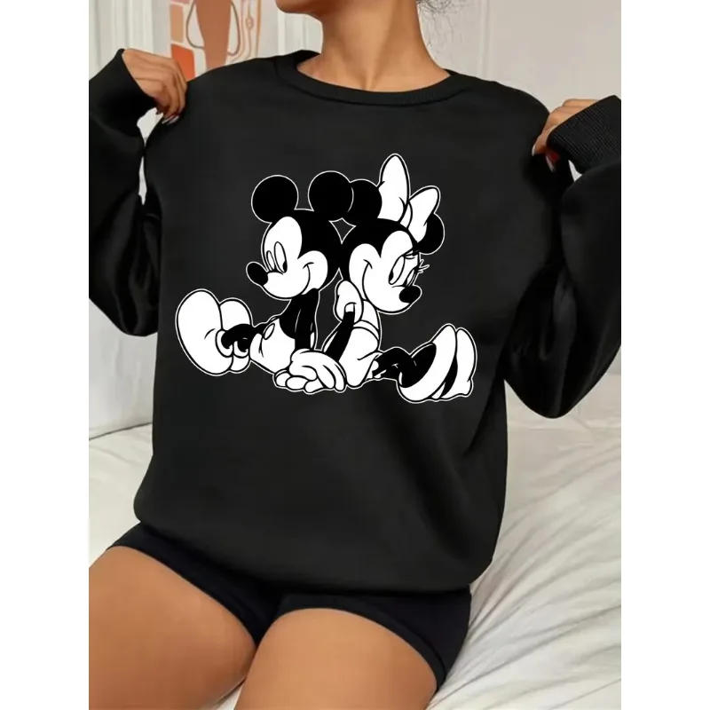 Description Picture 5 of itemCouple Unisex Women's Disney Minnie Mickey Mouse Men Hoodies Sweatshirt Pullover Autumn Winter Fleece Oversize Coats Sweats Tops