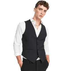 STEVDITG Fashional Men Suit Set Black Single Breasted Vest Casual Wedding Waistcoat Slim Fit Casual Ocassion Men Clothing