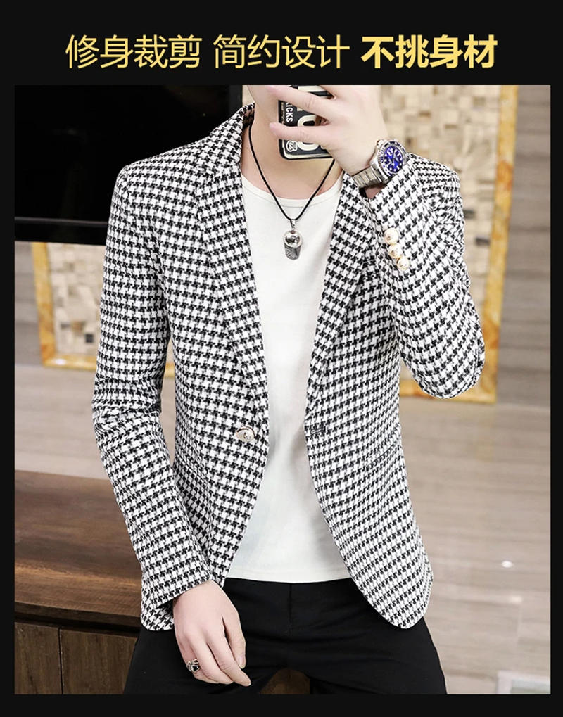 Description Picture 4 of item2024 High-quality Fashion Handsome Autumn and Spring New Suit Men's Young Suit Men Korean Version Slim-fit Fashionable Coat