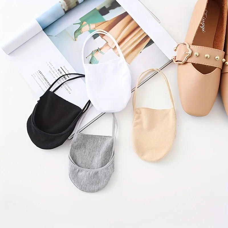 Description Picture 4 of item10 Pairs Half Palm Slingback Socks, Breathable Hollow Out Invisible Suspender Socks, Women's Stockings & Hosiery