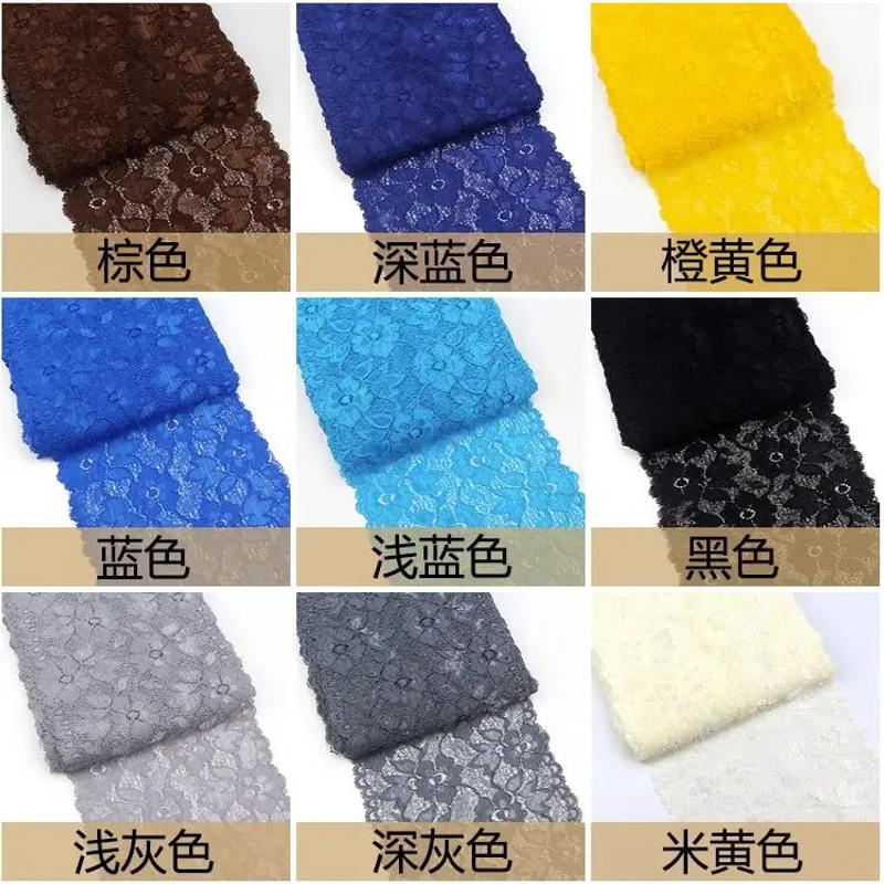 Description Picture 3 of item16cm Wide Stretchy Floral Lace Ribbon DIY Crafts Supplies Lace Tape Dress Clothing Top Bra Decoration 16cm White Lace Trimming