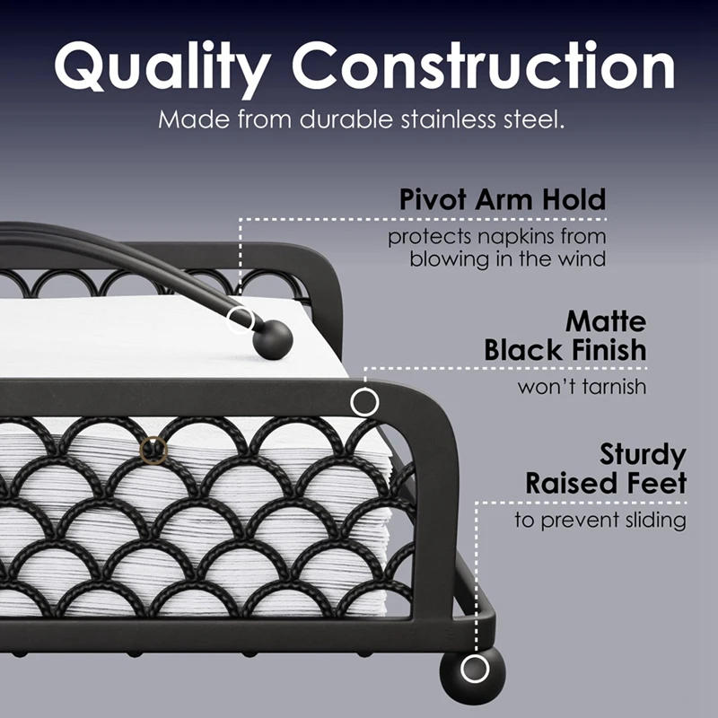Description Picture 6 of itemPaper Towel Holder Black Napkin Holder Napkin Holders For Table, Kitchen, Countertops & Outdoor Tables-Napkins Dispenser