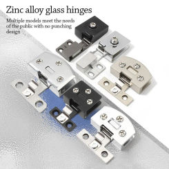 Portable Furniture Glass Clip Hinge Metal Display Cabinet Hinge Bathroom Door Gasket Glass Clip Accessories Hinge Protector