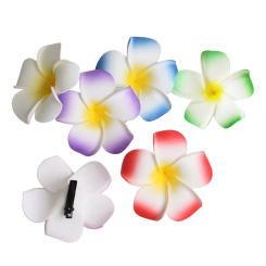 Hawaiian Hibiscus Plumeria Flower Hairpin: Hair Clip 12pcs 9cm Tropical Flower Barrette Orchid Flower Bobby Pin Luau Beach