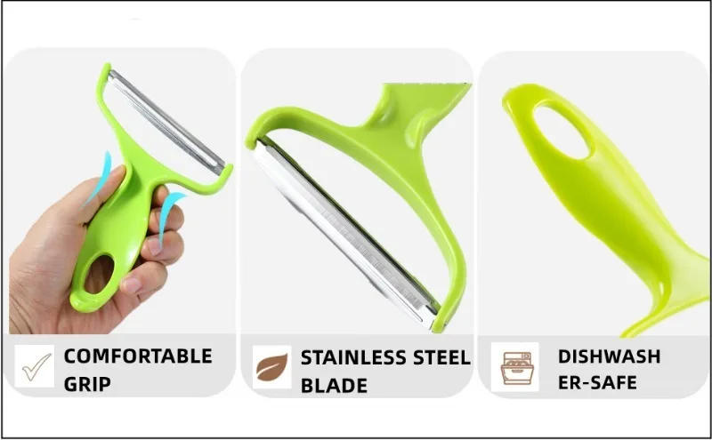 Description Picture 4 of itemWide Mouth Peeler Vegetables Fruit Stainless Steel Knife Cabbage Graters Salad Potato Slicer Kitchen Accessories Cooking Tools