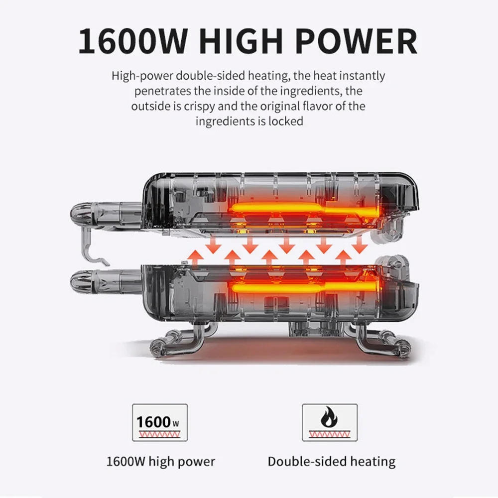 Description Picture 6 of itemWaffle Maker Single Plate Two-slice Bread Maker, Non-stick Coated Iron, Fast Heating, Suitable for Kids and Family Breakfast