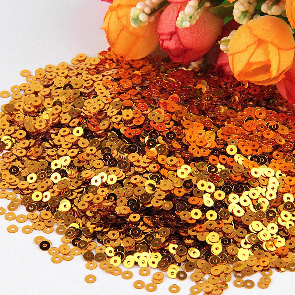Description Picture 4 of itemGold Sequin 3mm 4mm 5mm 6mm Flat Cup Round Loose Sequins for Crafts Sewing Decoration DIY Accessory Lentejuelas Para Coser