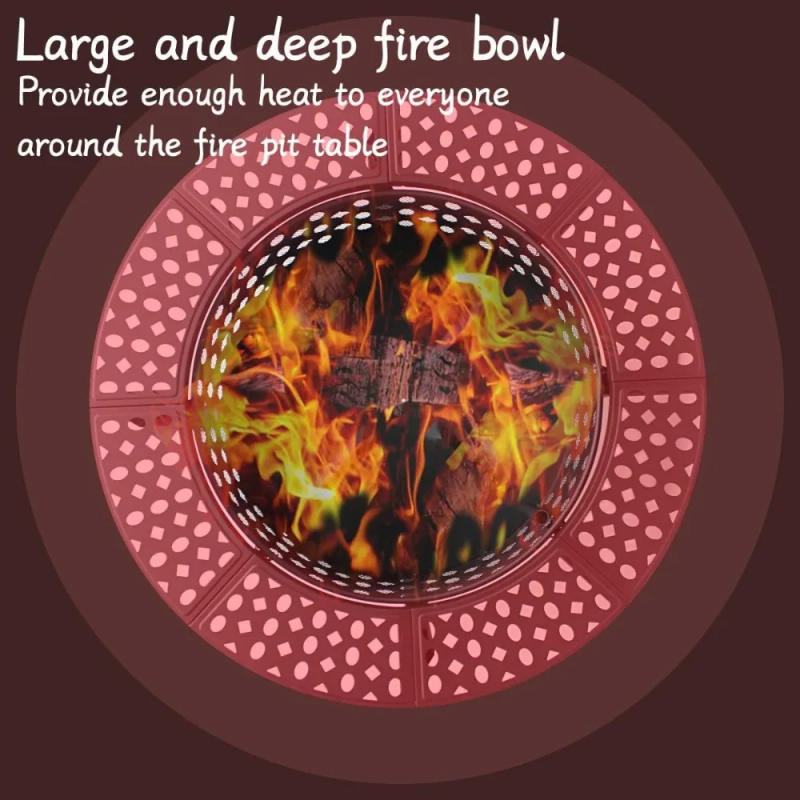 Description Picture 5 of item36 Inch Fire Pit with 2 Grills, Wood Burning Fire Pits for Outside with Lid, Poker and Round Waterproof Cover, BBQ& Outdoor Fire