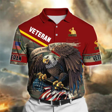 New Cool 3D UNITED STATES Armys Solider Veteran Marines Print Polo Shirt Man Kid Fashion Streetwear Polo Shirts Men Top Clothing