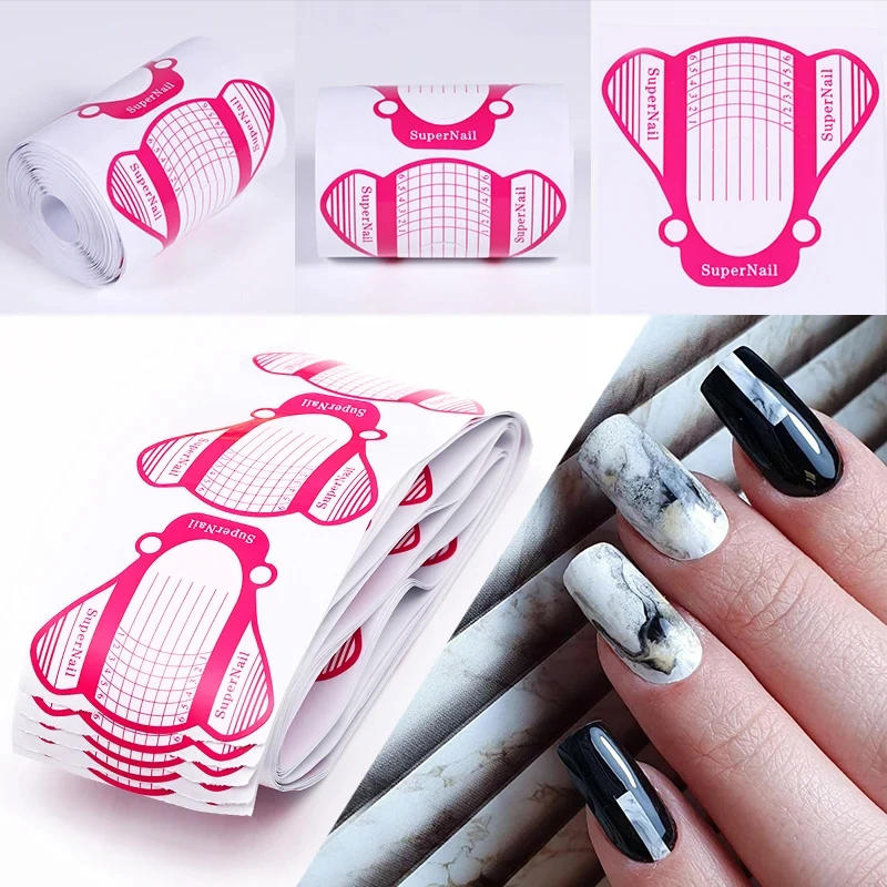 Description Picture 3 of itemFrench Nail Form Tips Acrylic UV Gel Extension Curl Form Nail Gel Sticker Art Guide Mold Manicure Stencil Acrylic Tools
