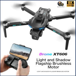 XT606 Min Drone 8K Dual Camera HD Obstacle Avoidance Brushless Motor RC Aerial Helicopter  FPV Professional Quadcopter Dron Toys