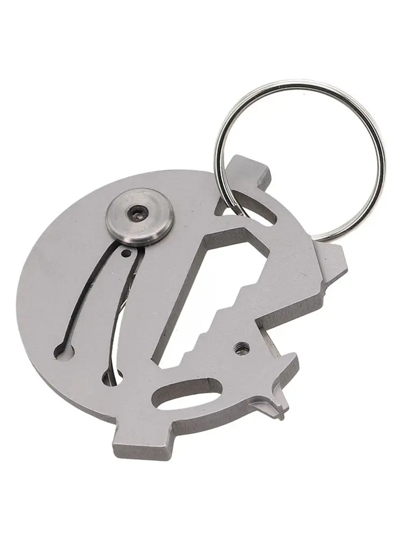 Description Picture 3 of itemMultifunctional Coin Keychain Wrench Pendant Pocket Metal Multi Card Tool Stainless Steel Outdoor Camping Accessories
