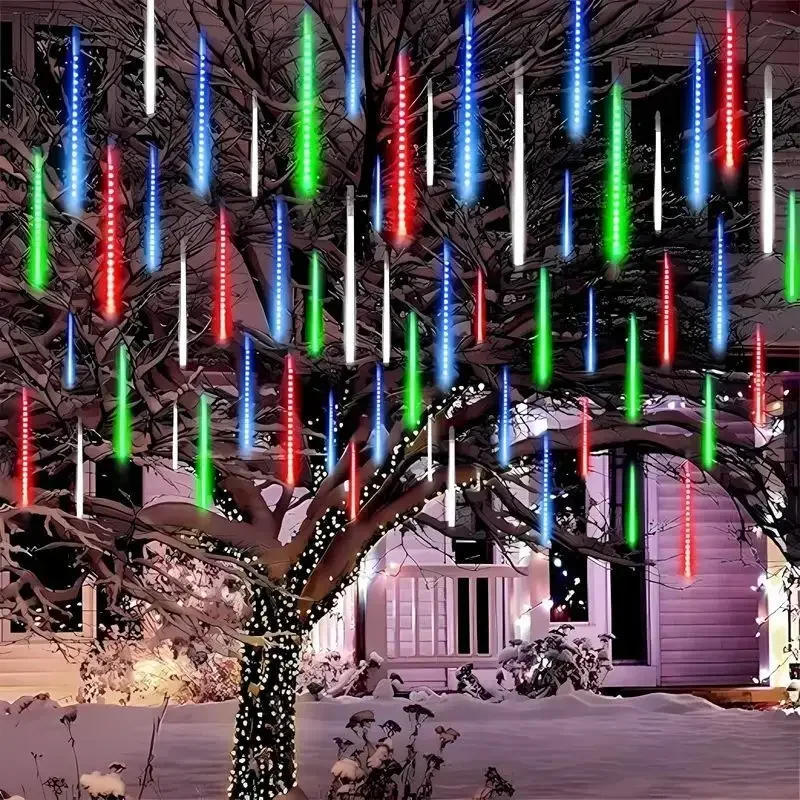 Description Picture 2 of item32/24/16/8Tube Outdoor LED Meteor Shower String Lights for Street Garland Wedding Christmas Decorations for Home Navidad 2025