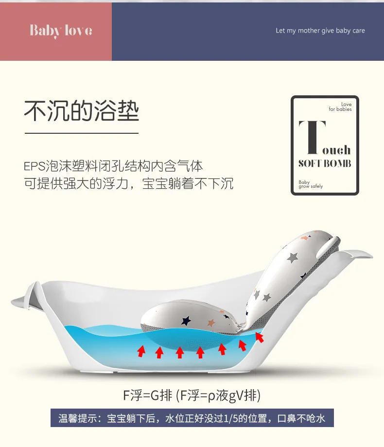 Description Picture 6 of itemBaby Bath Seat Security Bathtub Chair Support Mat Mesh Washable Breathable Soft Comfort Toddler Cushion Pad with Straps Star