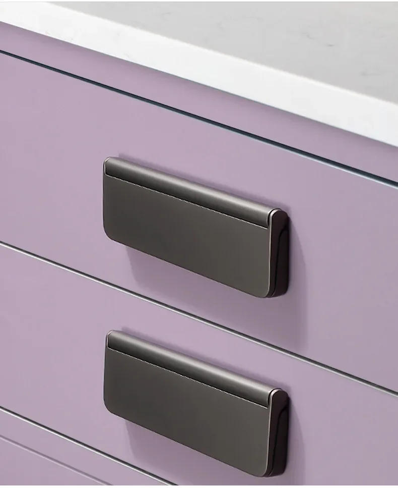 Description Picture 4 of itemDark Handle of Chest of Drawers Slot-free Invisible and Plain Paperback Cabinet Wardrobe Door Handle Modern Simple Gold Handle