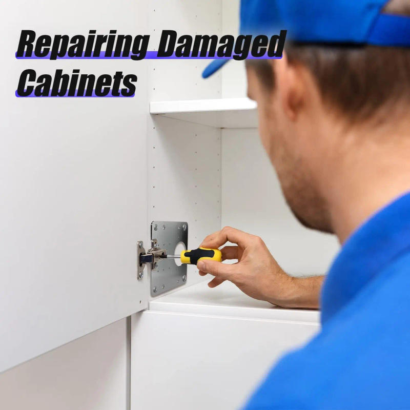 Description Picture 6 of item1/2/4/10Pcs Hinges Repair Plate Cabinet Furniture Drawer Table Scharnier Stainless Steel Household Hardware Hinges Fixing Plate