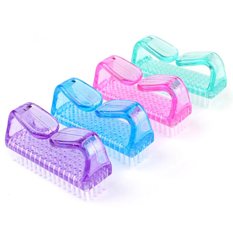 Description Picture 3 of item4Pcs/Lot Plastic Handle Grip Nail Brush Cleaning Brushes Kit Hand Fingernail Brush Cleaner Scrubbing Pedicure For Toes And Nails