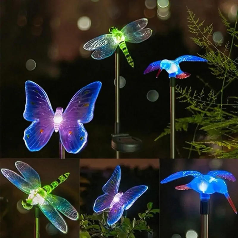 Description Picture 2 of itemSolar Butterfly Dragonfly Lawn Light Courtyard Garden Lawn Decorative Floor Plug in Light Simulation Plant Atmosphere Light