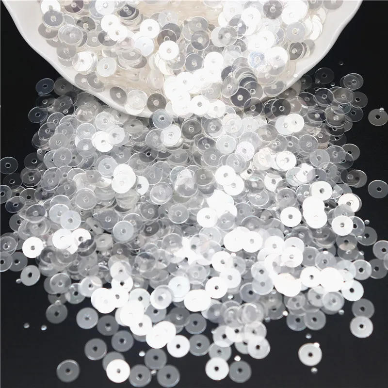 Description Picture 5 of itemSequin Crystal Transparent 3mm 4mm 5mm 6mm Pvc Round Flat Cup Loose Sequins Paillette Sewing Wedding Craft DIY Accessories 10g