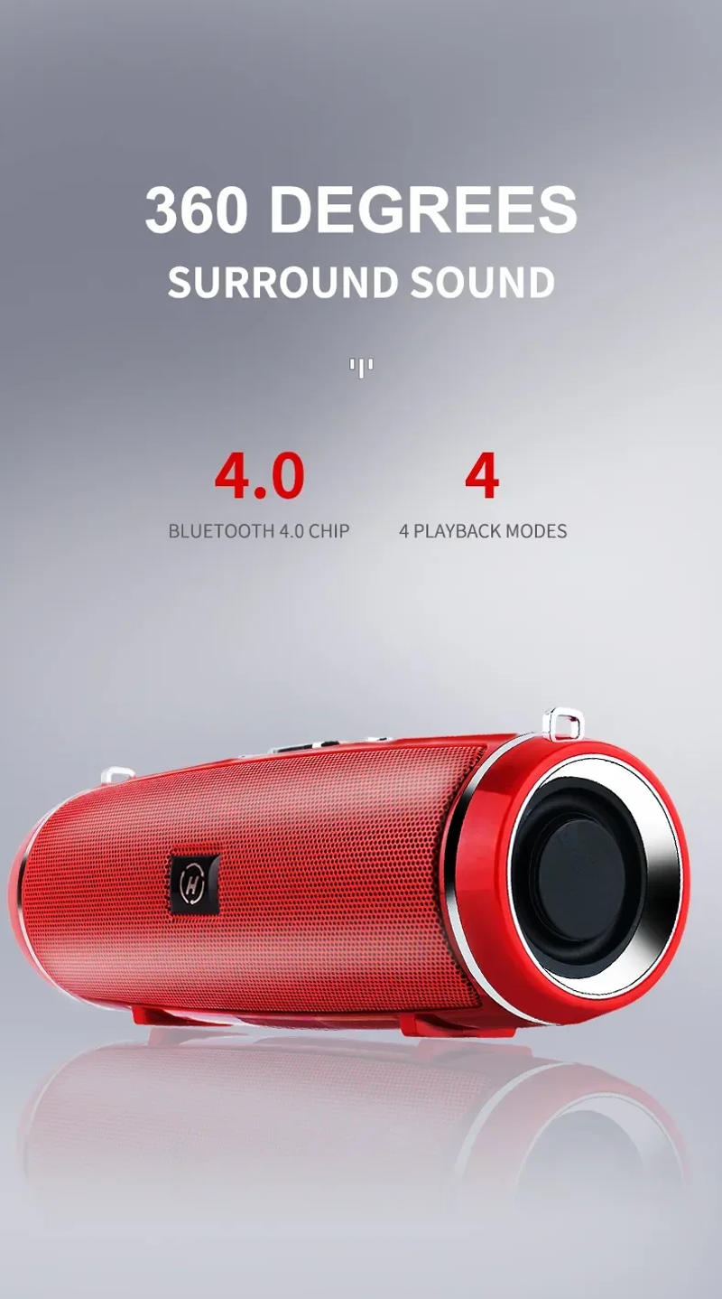 Description Picture 4 of item20W Portable Bluetooth Speaker IPX7 Waterproof Outdoor HIFI Pillar Speaker Subwoofer Stereo Speaker FM Radio TF Boom Box