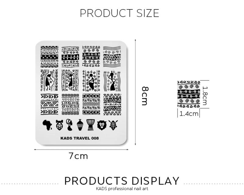 Description Picture 3 of itemKADS Nail Stamping Plates Travel DIY Image Stencil For Nails Polish Printing Templates Nail Art Plate Stainless Steel Tools