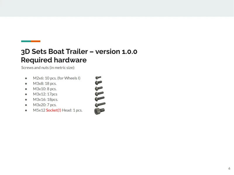 Description Picture 2 of itemBlack Colors 3DSets Fasteners Screws and Nuts for Boat Trailer
