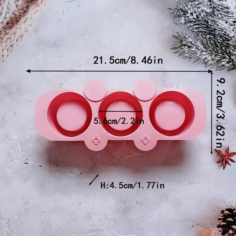 Description Picture 5 of item1pc 3 holes Round Ice Cups To Make Silicone Molds DIY Mini Succulent Flower Pots To Make Clay Gypsum Concrete Crafts Molds