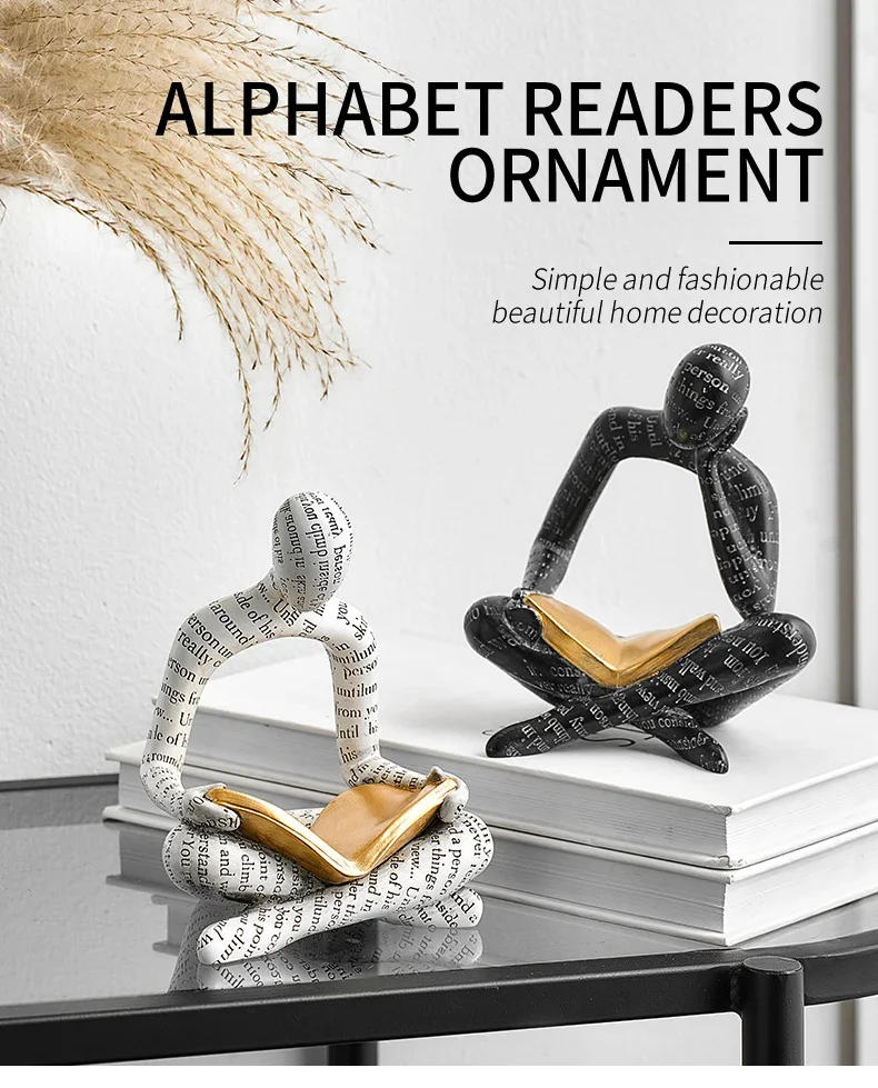 Description Picture 2 of itemAbstract Figure Statue Modern Home Decoration Sculptures & Figurines for Interior Nordic Living Room Ornaments Table Decorations