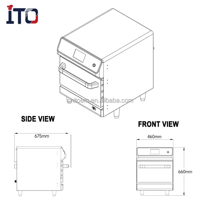 Description Picture 4 of itemElectric Hot Air Microwave Oven Pizza Oven Industrial 3800W Custom Restaurant Food Cooking Oven Commercial Kitchen