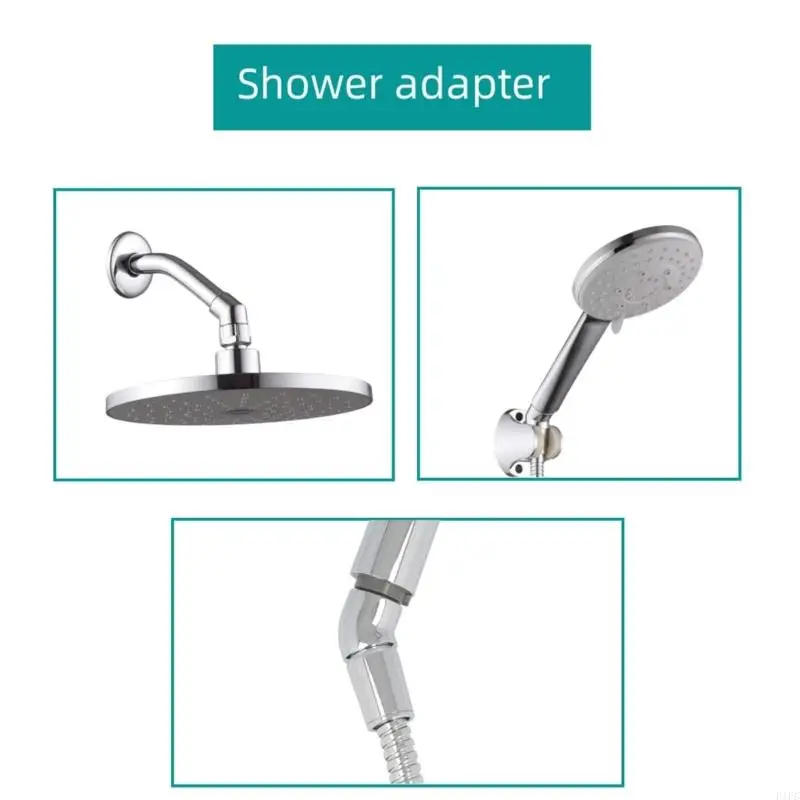 Description Picture 5 of itemBrass Shower Hose Adapter 135 Degree easy installs Connector Bathroom Shower Head Extension for Handheld Showers