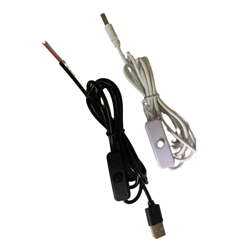 Description Picture 6 of item1PC 5V Switch Power Supply Wire 1M/1.5M USB Male To 2 Core Connection Cable 501 Button ON OFF 2A For LED Strip Lamp Bulb Light