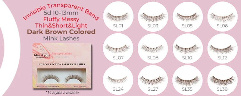Description Picture 6 of itemAbestyou New 10 Pairs 3d Short Wispy Thin Band Soft False Eyelashes Extension Natural Style Faux Cils Maquillaje Al Por Mayor