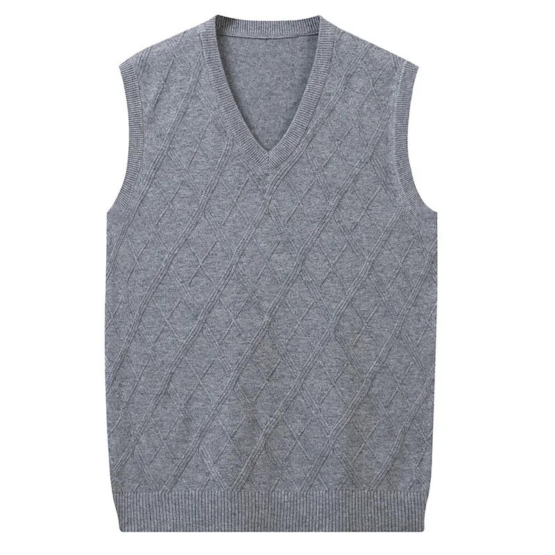 Description Picture 5 of itemFashion New Men Sweater Vest Casual Men's Sleeveless V-neck Knitted Sweater Autumn Slim Solid Casual Waistcoat Vest