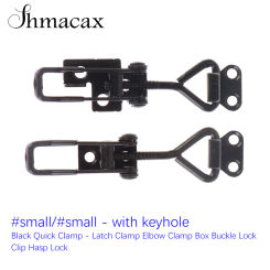 Cabinet Boxes Lever Handle Lock Hasp For Home Sliding Door Furniture Hardware Black Quick Clamp Latch Clamp Elbow Clamp Box