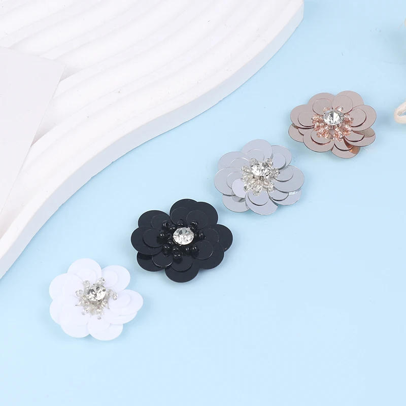 Description Picture 6 of item3Pcs Multi-Color Sequins Beads Flowers Cloth Paste Clothes Hats Shoes Socks Decorative Patch Decals DIY Accessories