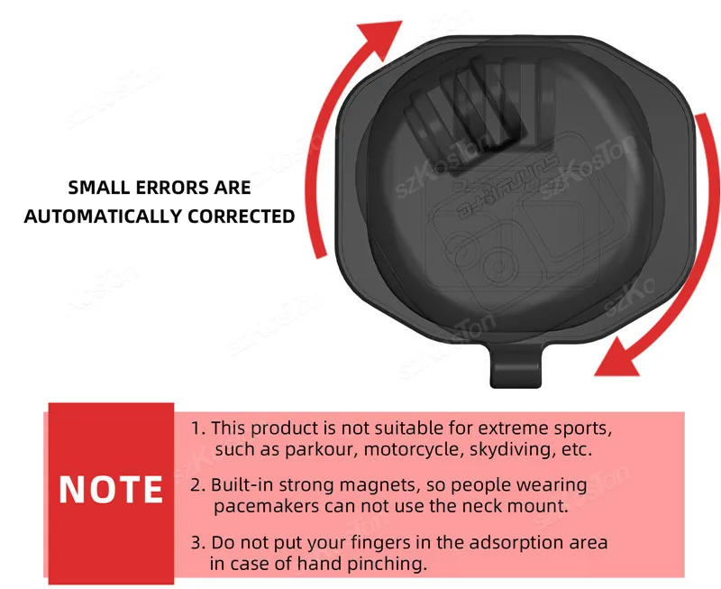 Description Picture 5 of itemMagnetic Neck Strap Holder Mount Bracket Adapter With Lanyard for Gopro Hero 13 12 for Insta360 X4 Camera For DJI Action 5 Pro 4