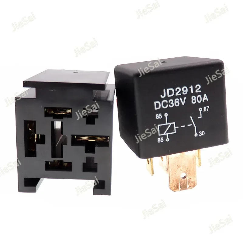Description Picture 2 of item1set JD2912 80A 4Pin Normally Open Direct Current Car Relay Wide Foot High-power Automotive Relay With Socket