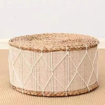 Handmade Futon Cushion Japanese Tatami Straw Fabric Stool Padded Round Bay Window Bohemian Mat Tabouret