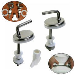2pcs Toilet Seat Fix Fitting Stainless Steel Back To Wall Replacement Hinges Bathroom Fixture Toilet Parts Toilet Cover Hinges