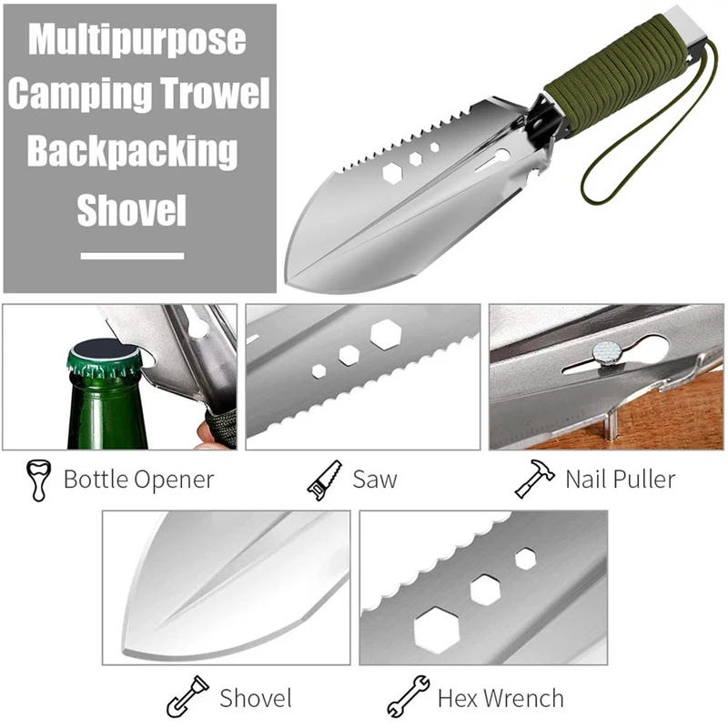 Description Picture 3 of itemGarden Shovel Spade Outdoor Multi Tool Weeder With Sawtooth Hex Wrench Ruler Digging Trowel Knife Gardening Bonsai Hand Shovel