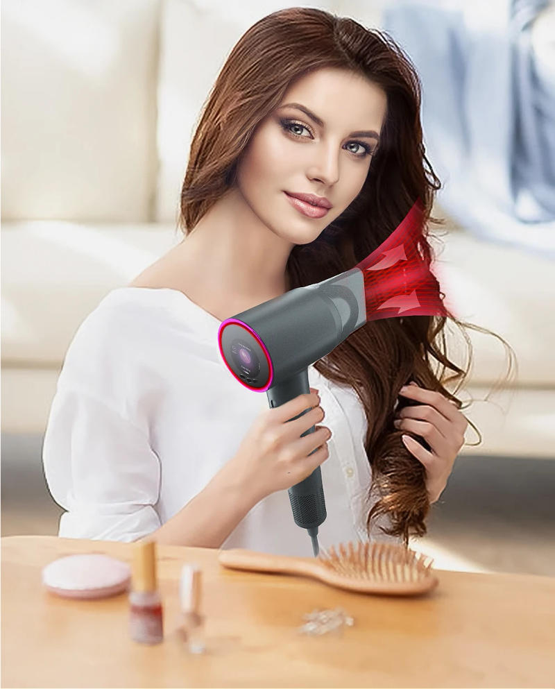 Description Picture 3 of itemKinseibeauty High Speed Hair Dryers HD Color Screen 5 Smart Modes Temperature Control Negative Ion Hair Care 59dB Low Noise