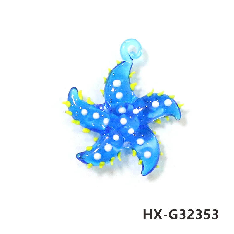 Description Picture 6 of itemCustom Cute Starfish Miniature Figurine Charm Glass Pendant Colorful Tiny Sea Star Fish Ornament Aquarium Decoration Accessories