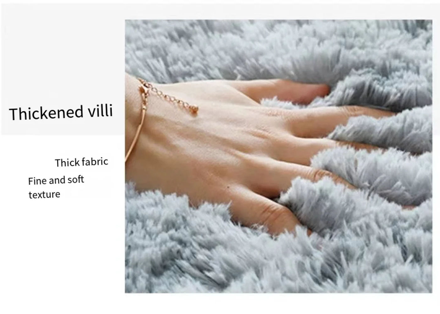 Description Picture 5 of itemGradient Silk Wool Bedside Rug Children's Room Living Room Bedroom Non-slip Machine Washable Not Easy to Lose Hair Carpet