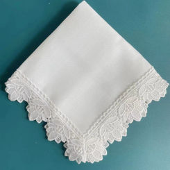 2 Pieces Lace Napkin Cocktail Napkin For Party Wedding White Hemstitch Napkins Table Cloth Linen Napkins Cotton Napkin