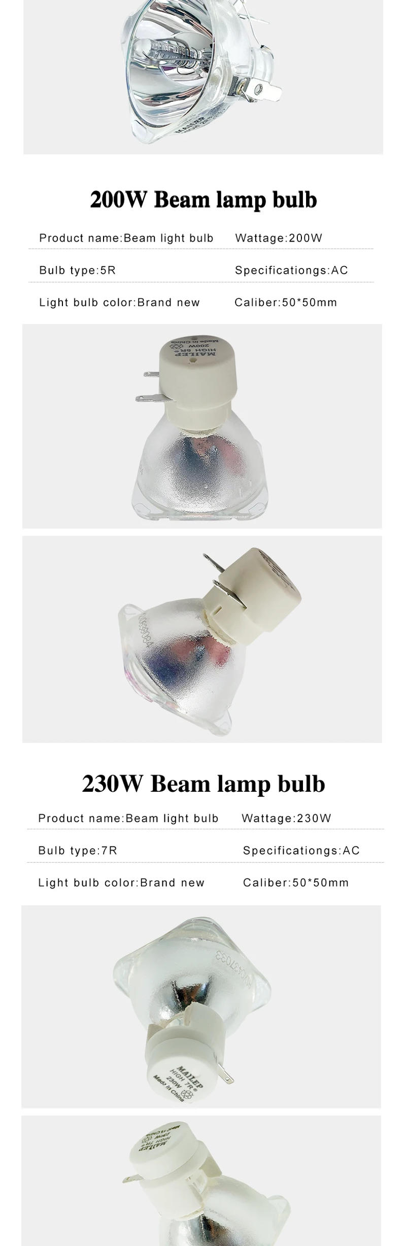 Description Picture 4 of item295W beam lamp ballast, high-quality original MAILEPU stage lamp mercury short arc shaking head bulb