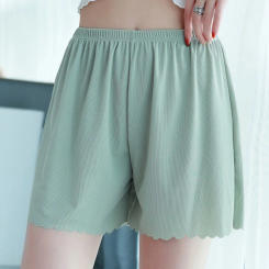 Loose Safety Pants Women's Anti-glare Summer Thin Section Not Curling Ice Silk Wave Edge Bottoming Shorts