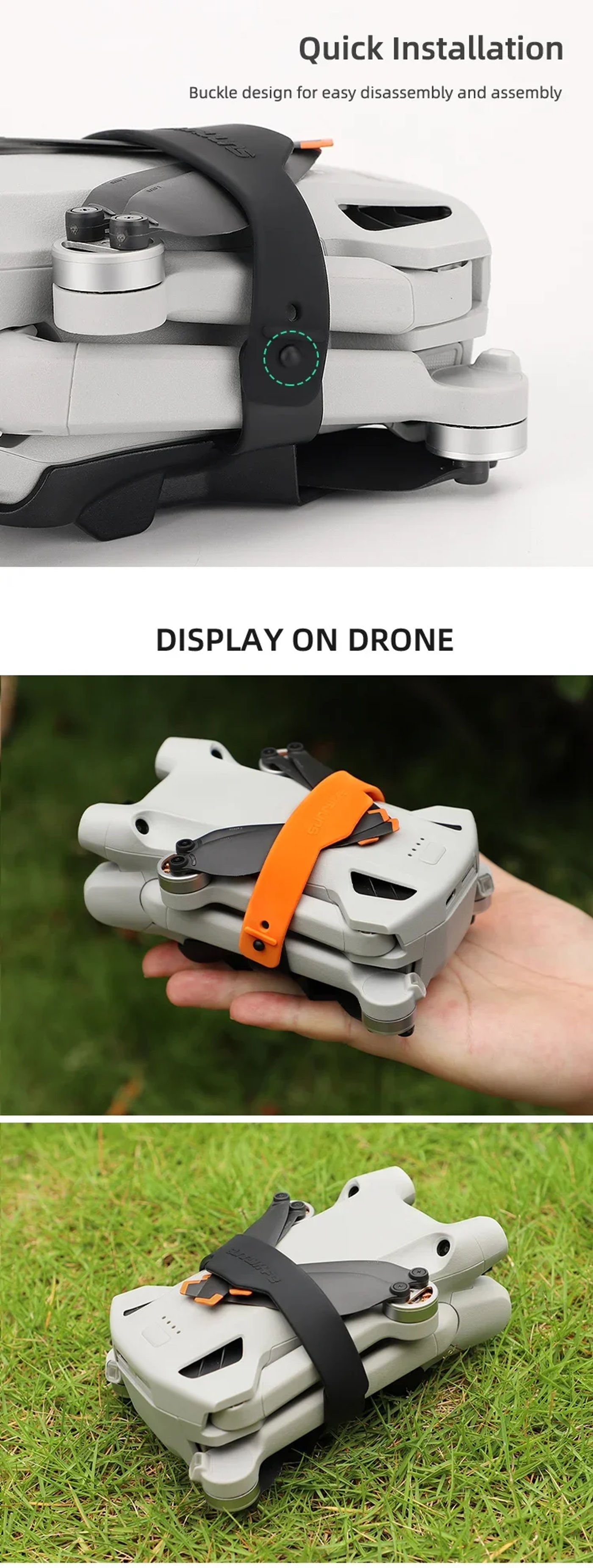 Description Picture 4 of itemPropeller Bottom Holder for DJI Mini 3 Pro Wings Fixed Stabilizers Protective Prop Blades Strap Mini 3 Pro Drone Accessories